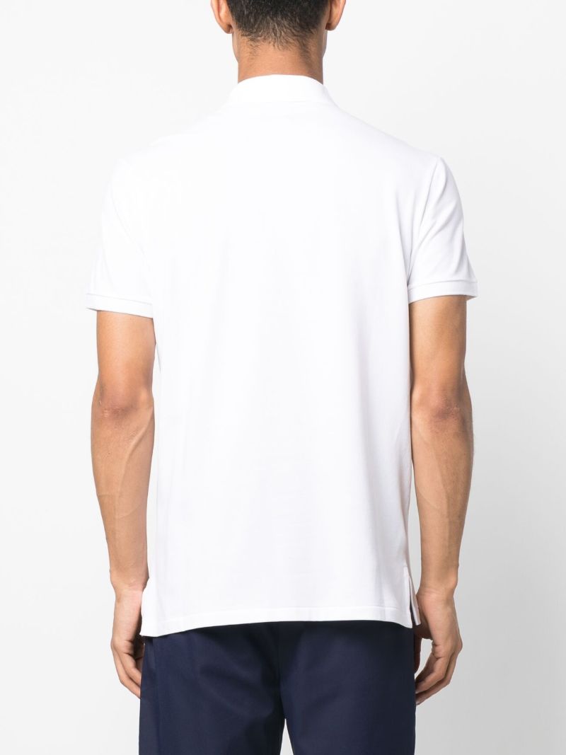White Polo Bear Cotton Polo Shirt