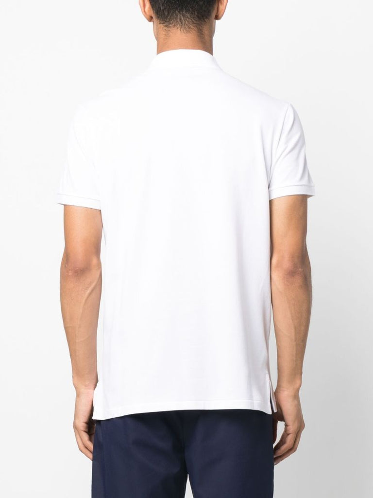 White Polo Bear Cotton Polo Shirt