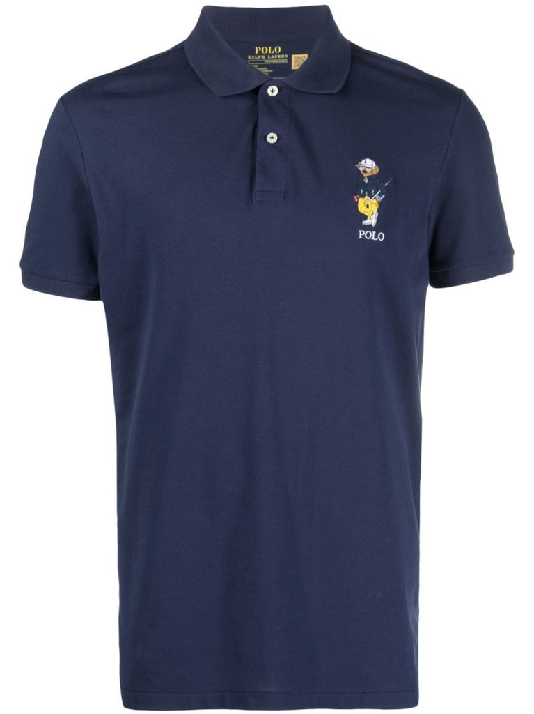 Blue Polo Bear Cotton Polo Shirt
