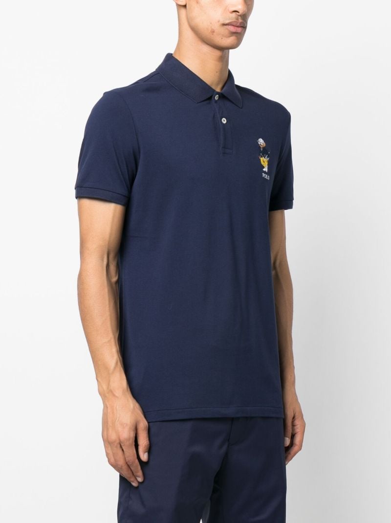 Blue Polo Bear Cotton Polo Shirt