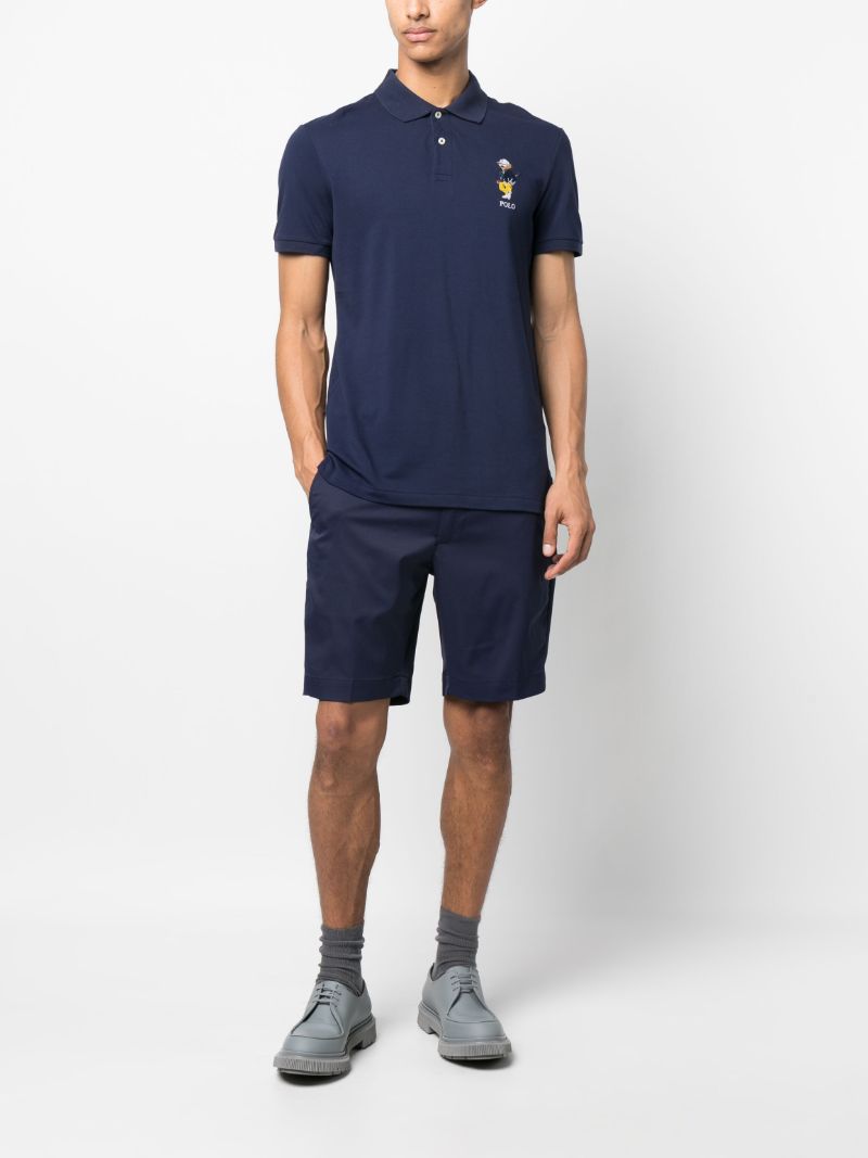 Blue Polo Bear Cotton Polo Shirt