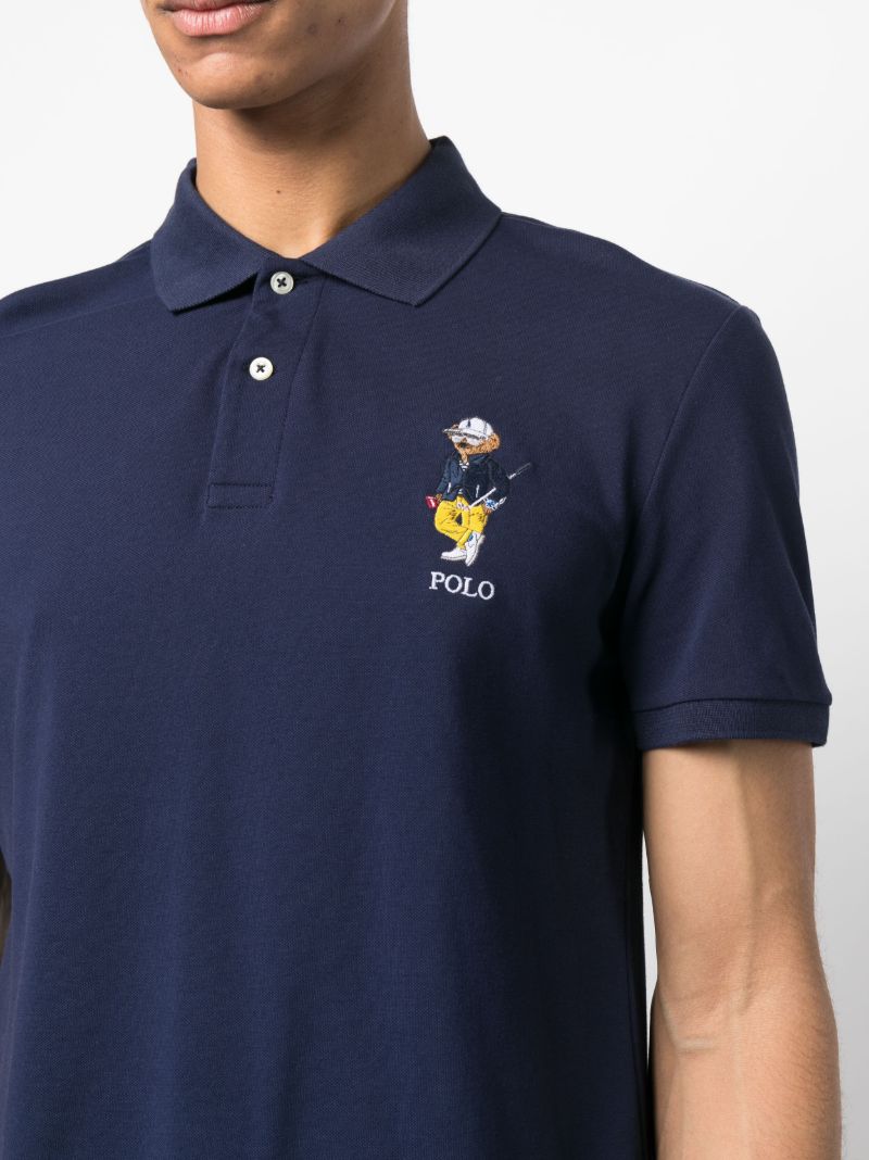 Blue Polo Bear Cotton Polo Shirt