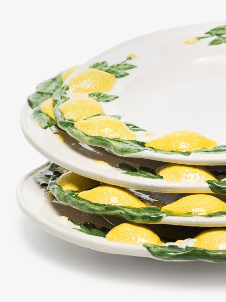 White Lemon Ceramic Plate Set