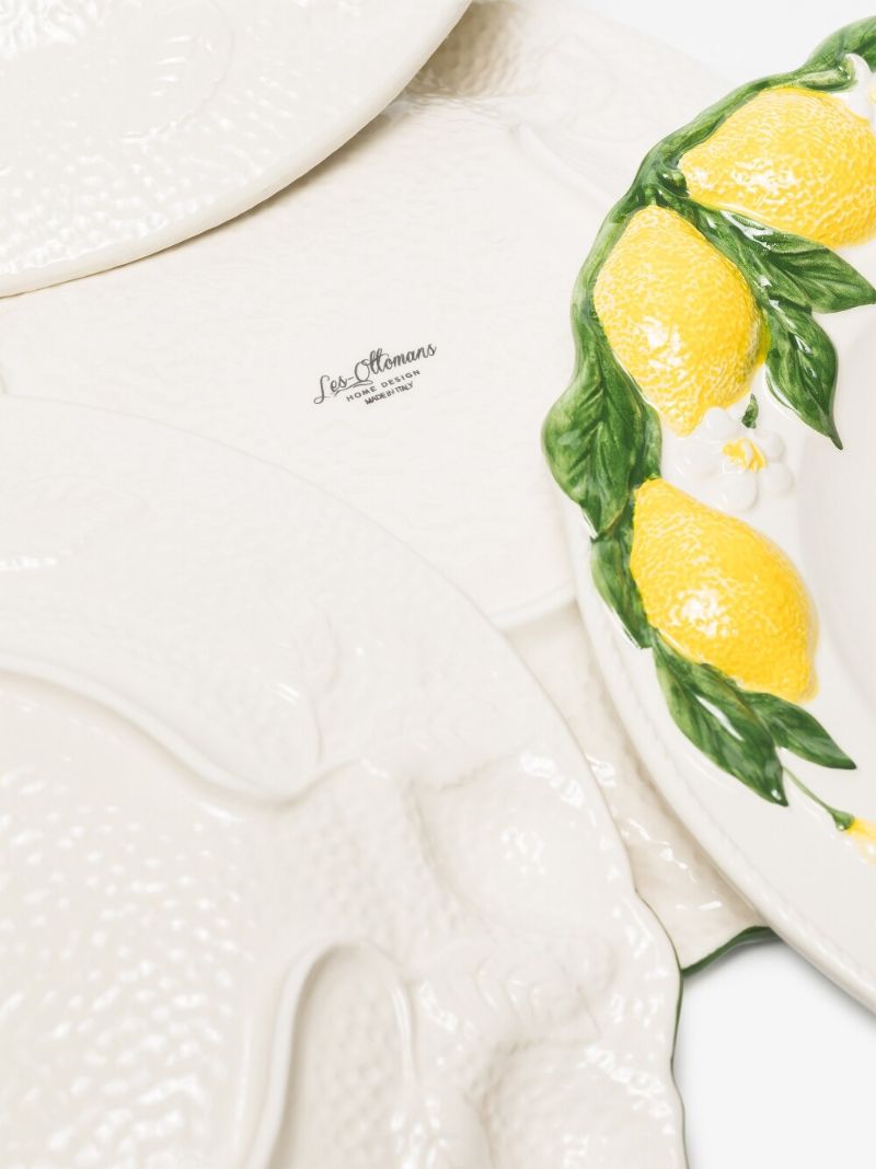 White Lemon Ceramic Plate Set
