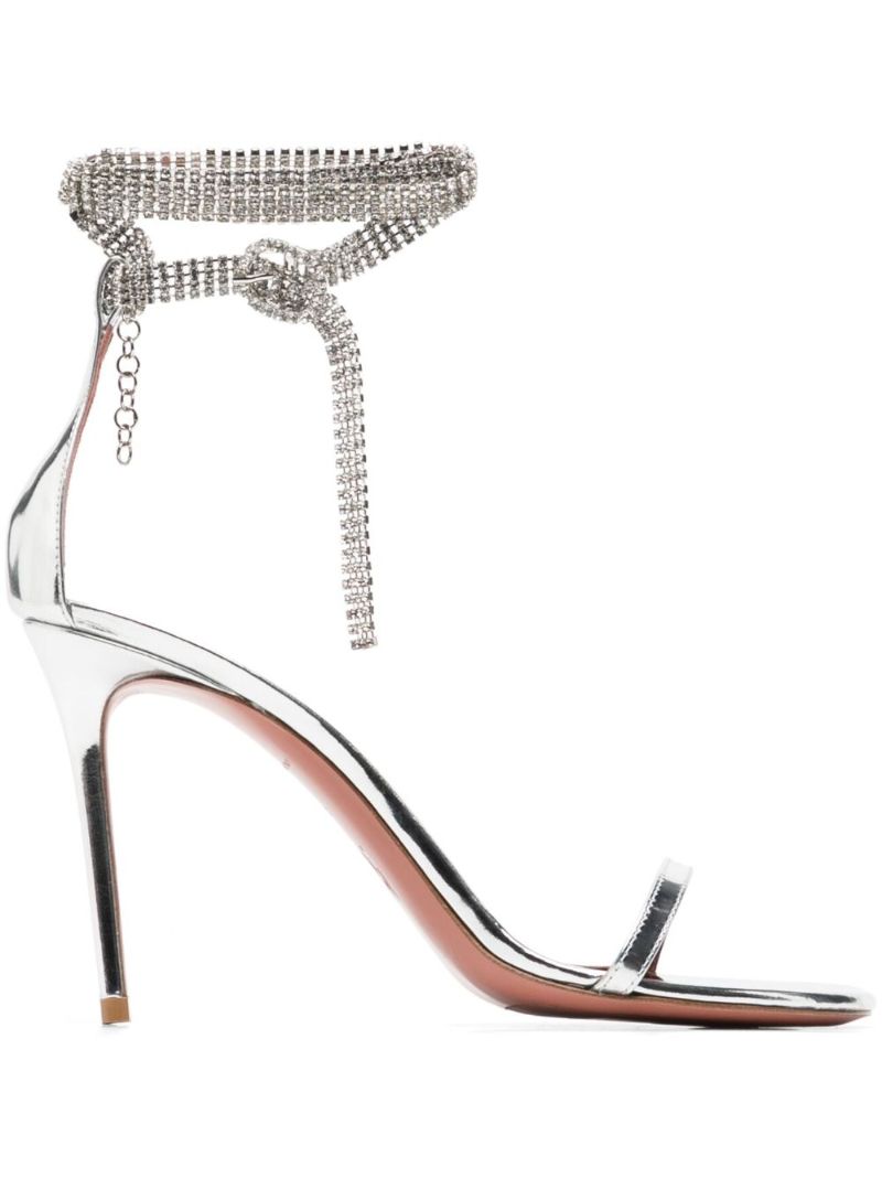 Silver Giorgia 95 Crystal Sandals