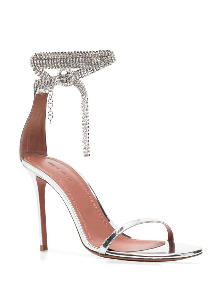 Silver Giorgia 95 Crystal Sandals