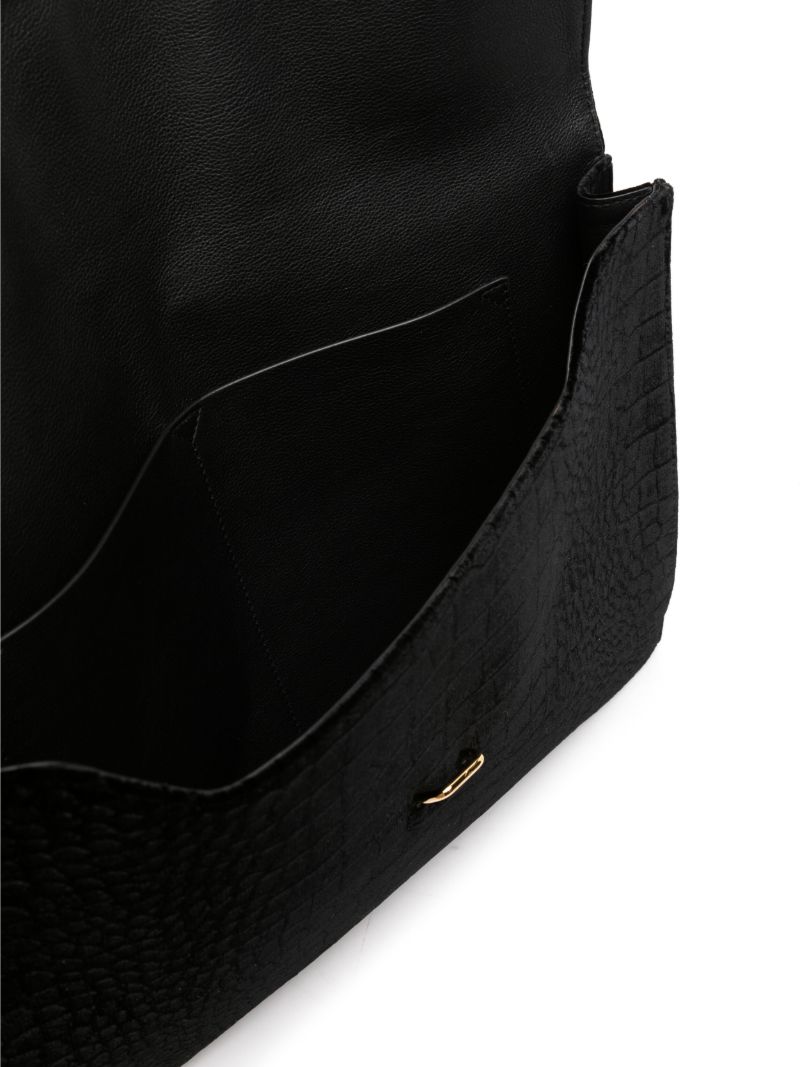 Black T Pin Portfolio Clutch Bag