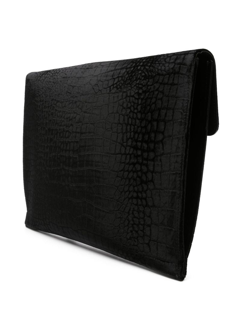 Black T Pin Portfolio Clutch Bag