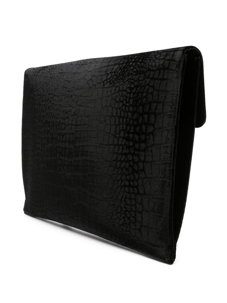 Black T Pin Portfolio Clutch Bag