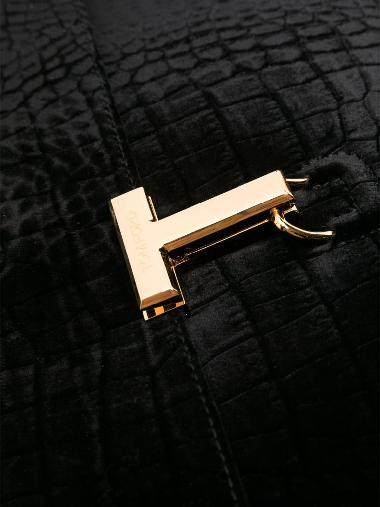 Black T Pin Portfolio Clutch Bag