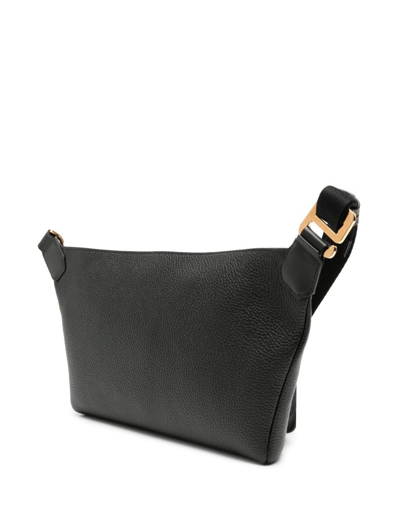 Black Logo AppliquÃ_x0083_Â© Leather Belt Bag