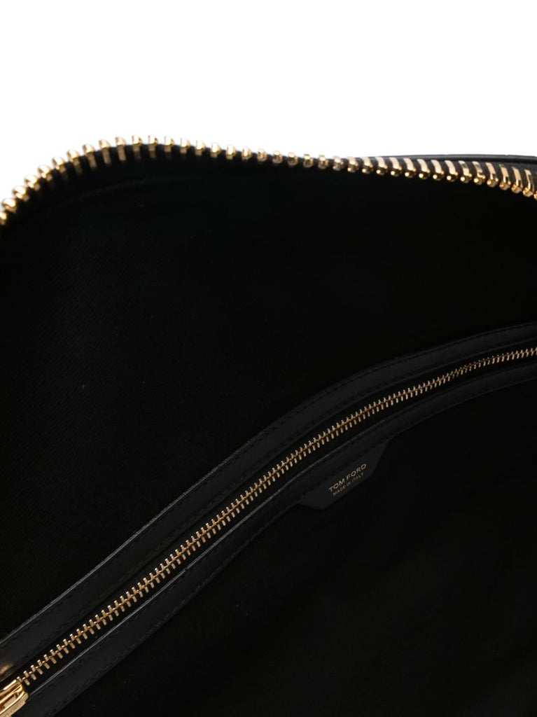 Black Crocodile-effect Leather Holdall