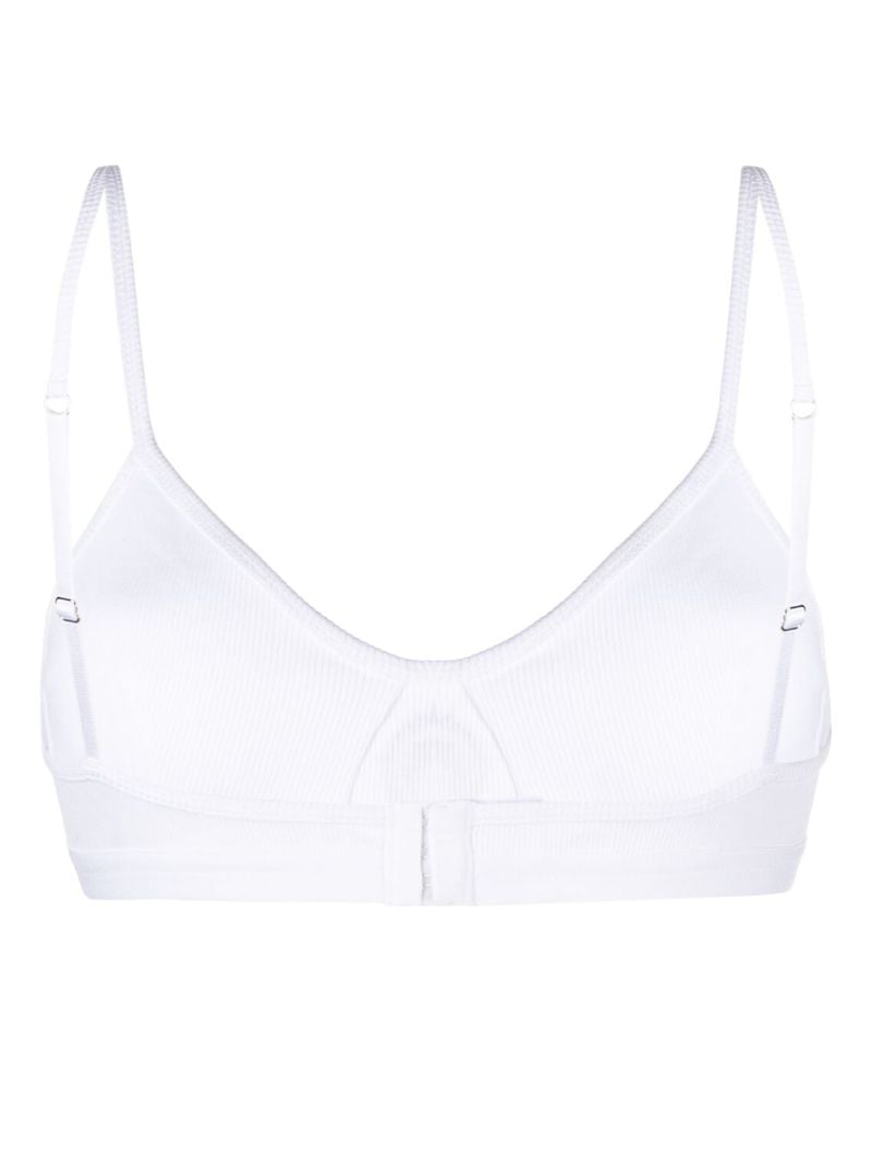 White Crescent Moon Ribbed Bra