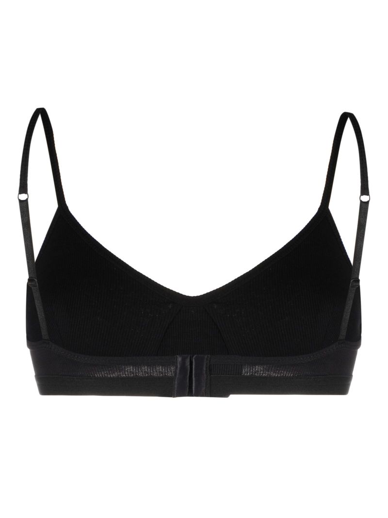 Black Crescent Moon Ribbed Bra