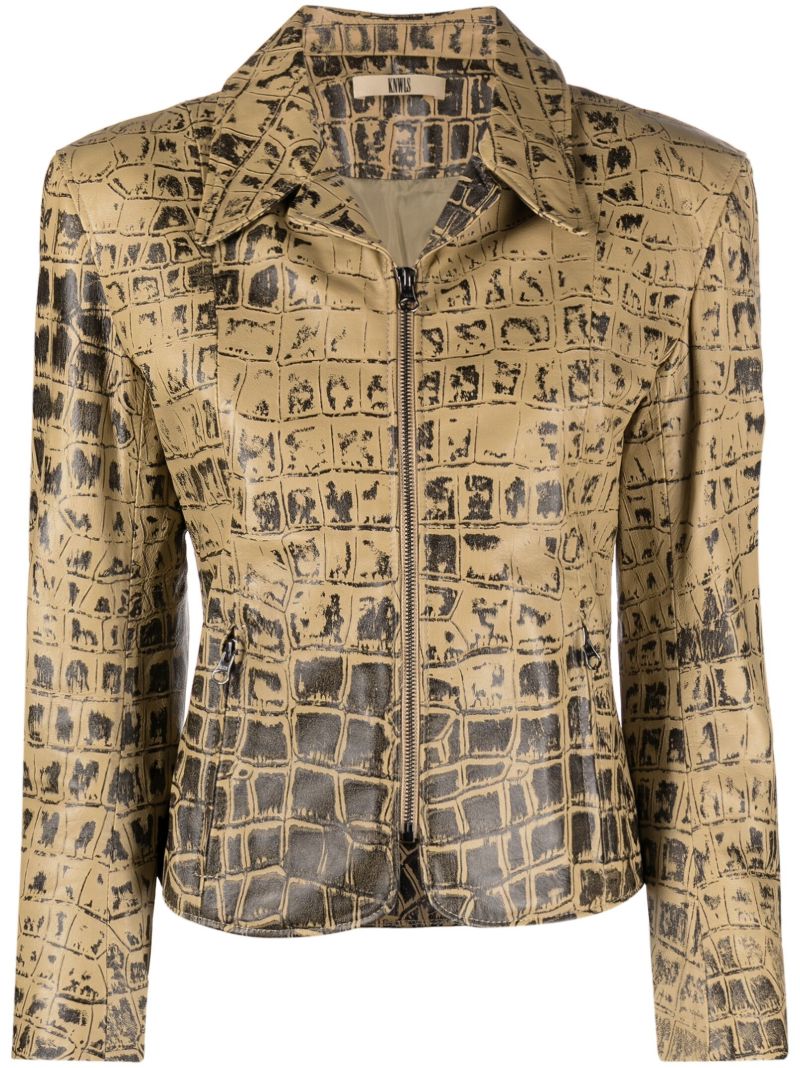 Neutral Scythe Crocodile-print Jacket