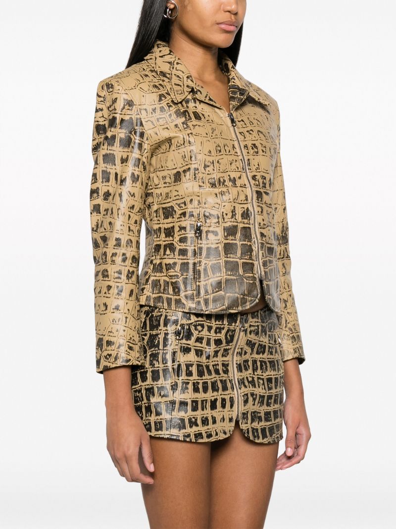 Neutral Scythe Crocodile-print Jacket