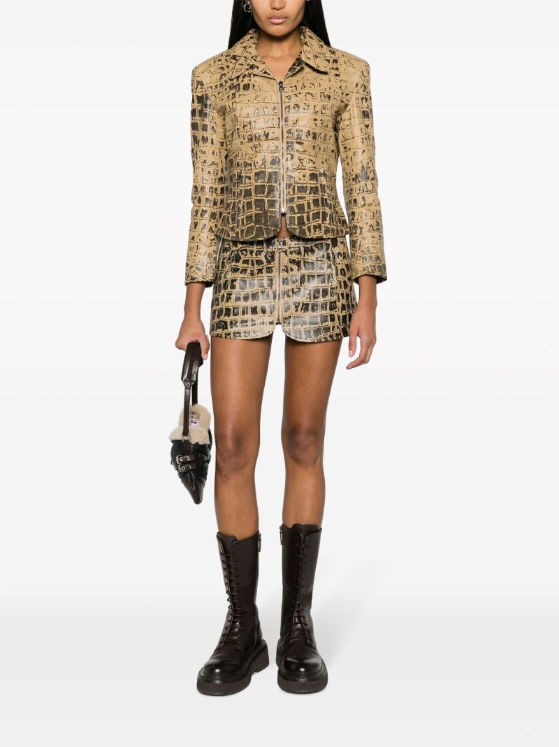 Neutral Scythe Crocodile-print Jacket