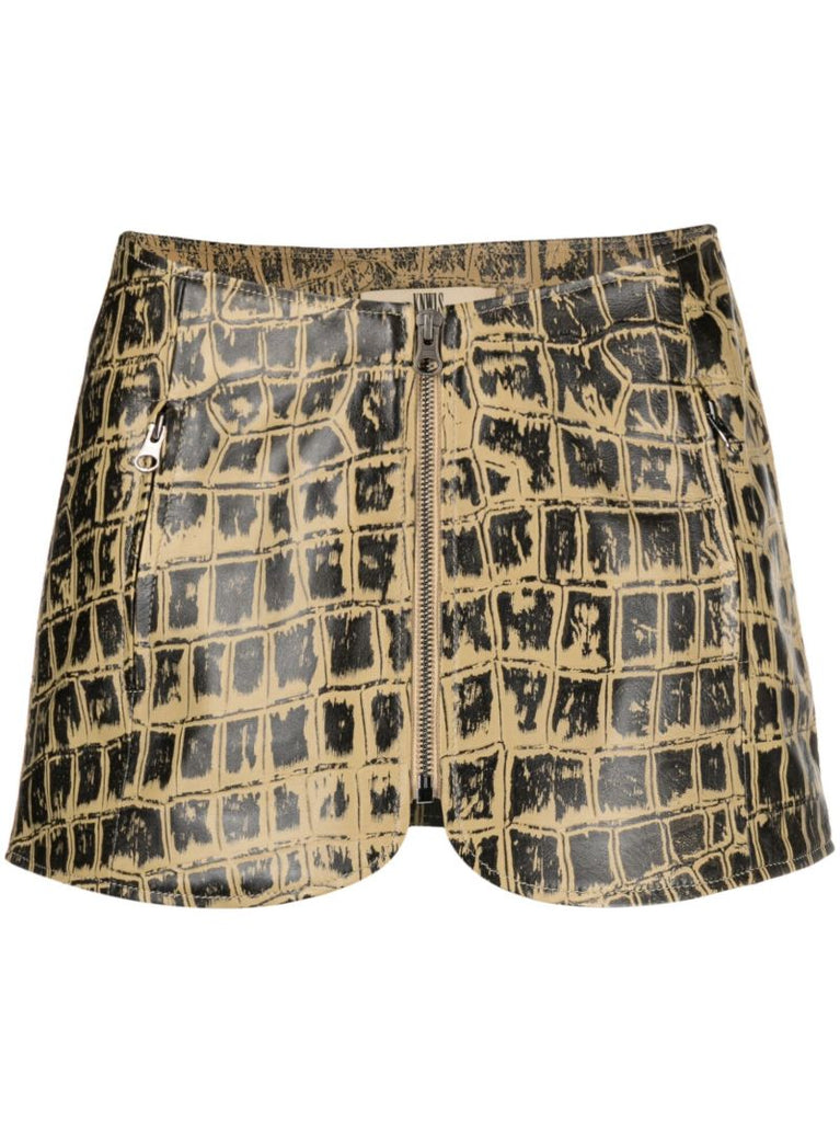 Neutral Scythe Crocodile-print Mini Skirt