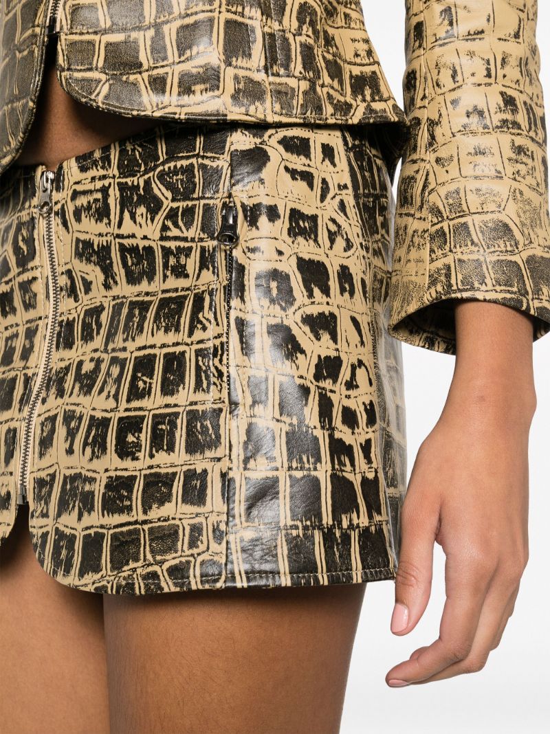 Neutral Scythe Crocodile-print Mini Skirt