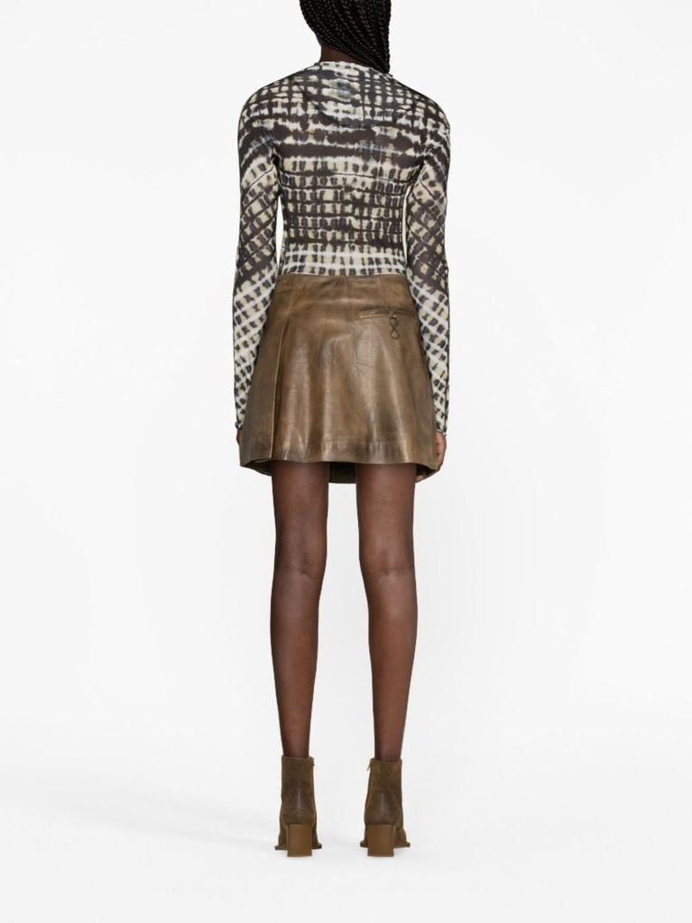 Neutral Halcyon Plaid-pattern Top