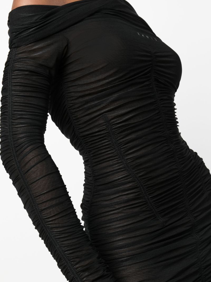 Black Ocilia Ruched Mini Dress