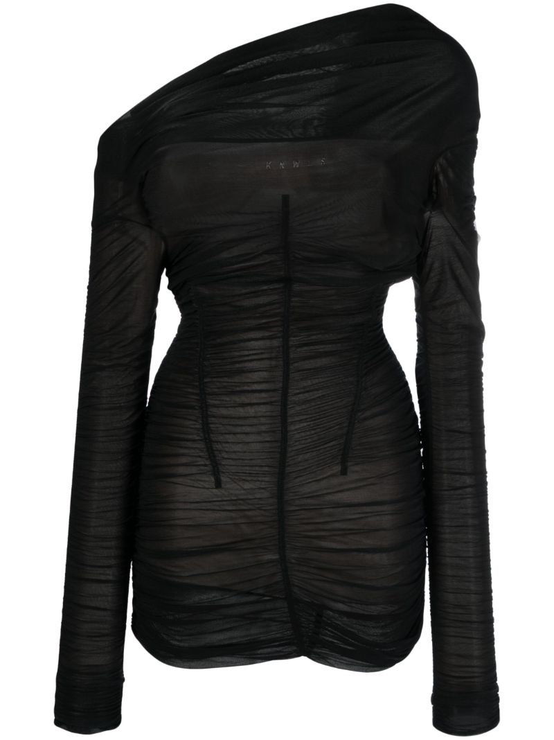 Black Ocilia Ruched Mini Dress