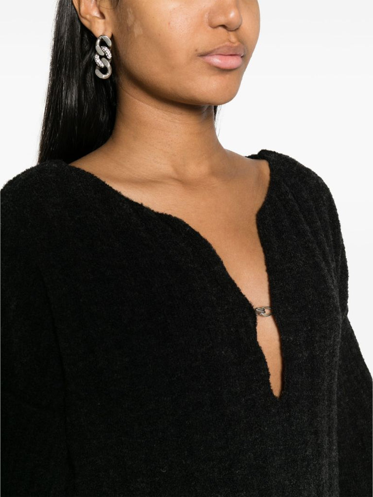 Black Cosma Ribbed-knit Dress