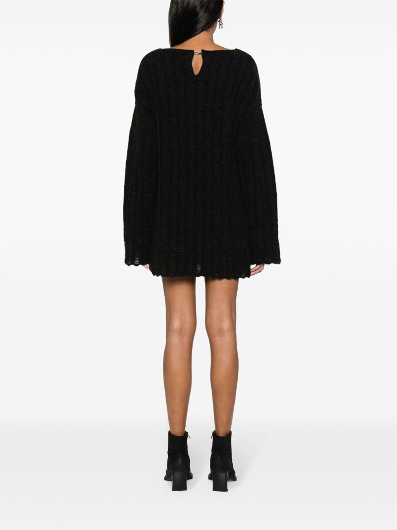 Black Cosma Ribbed-knit Dress