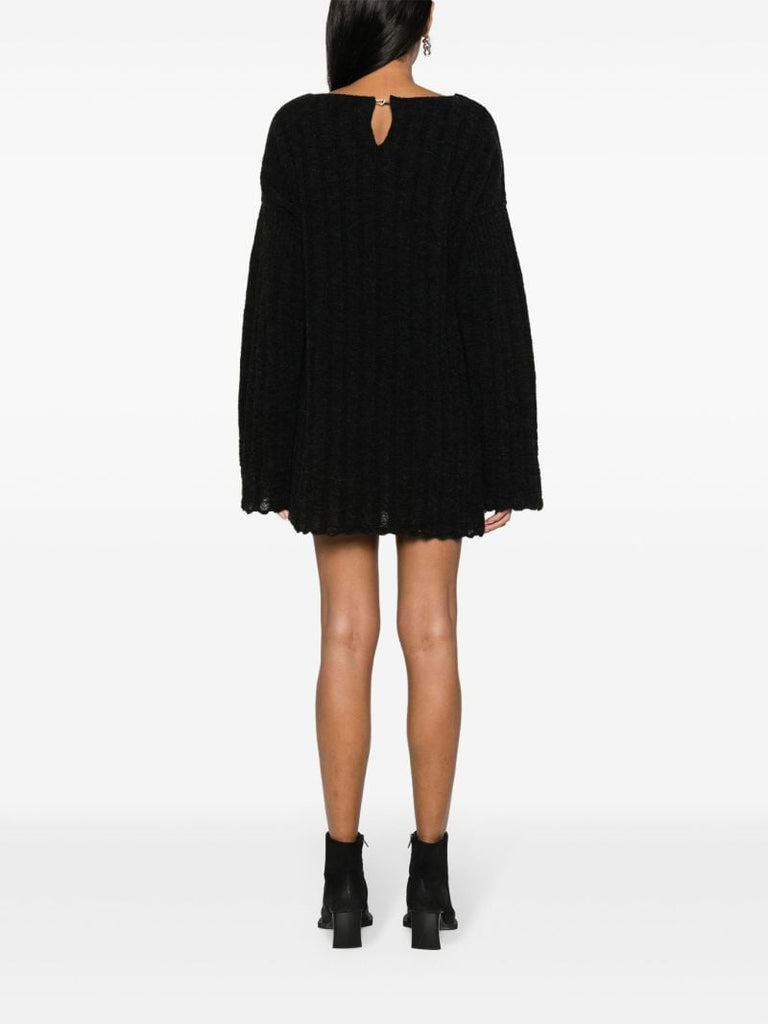 Black Cosma Ribbed-knit Dress