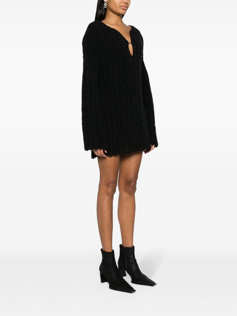Black Cosma Ribbed-knit Dress