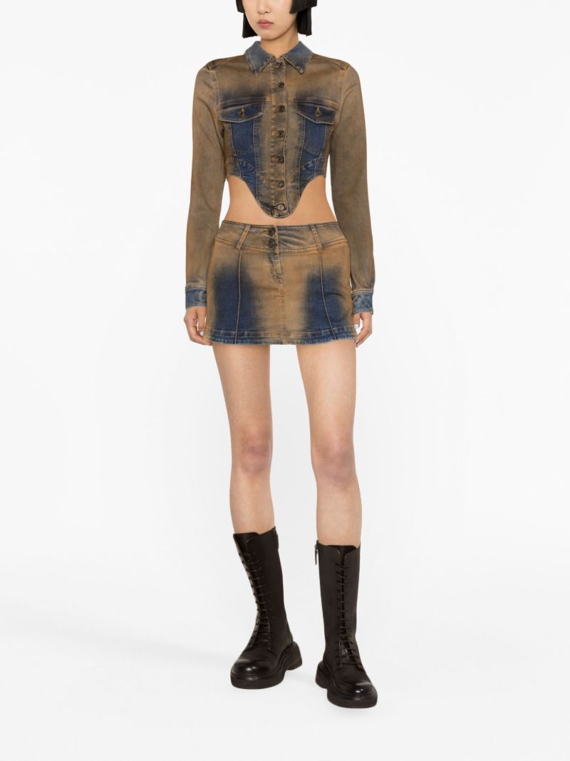 Brown Harley Cropped Denim Jacket