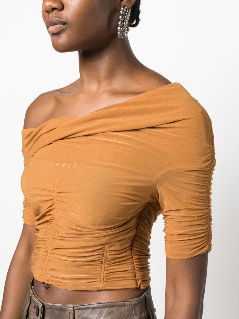 Orange Ocilia Ruched Top
