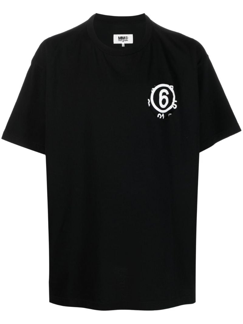 Black Numbers Logo Cotton T-shirt