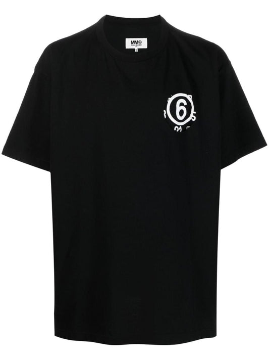Black Numbers Logo Cotton T-shirt