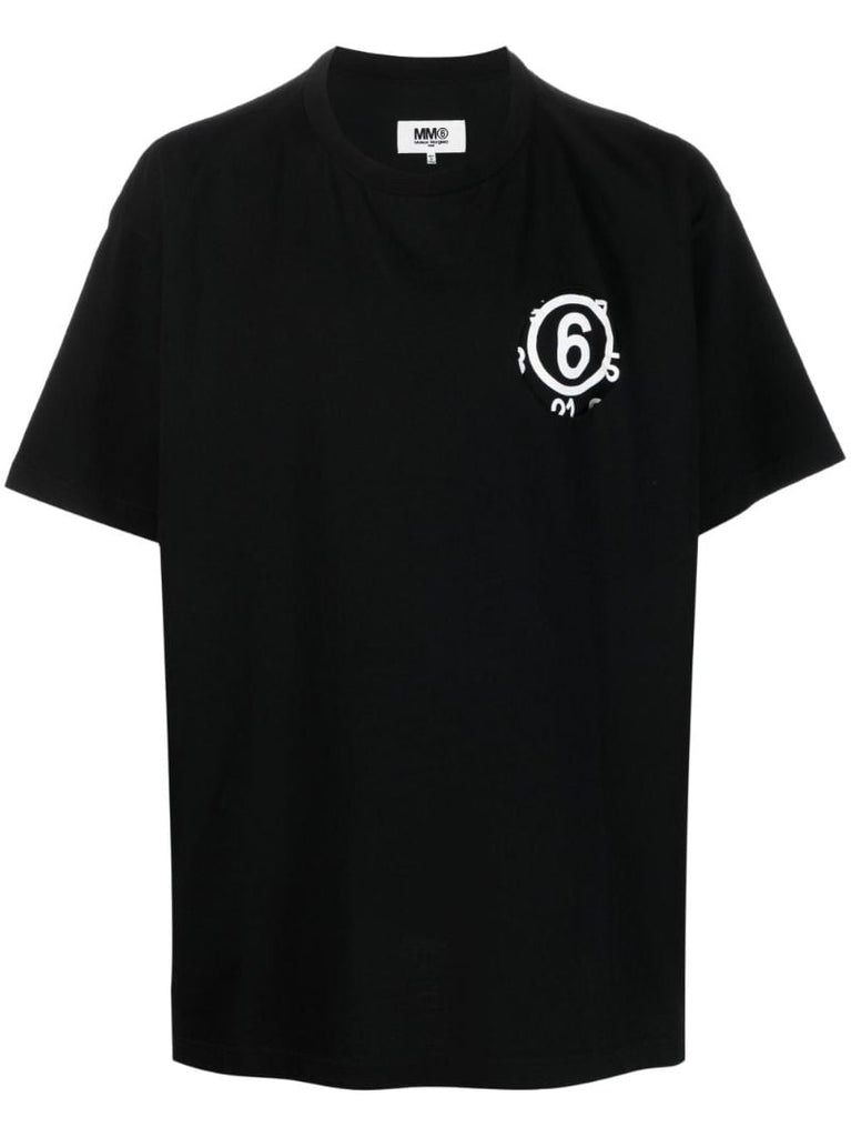 Black Numbers Logo Cotton T-shirt