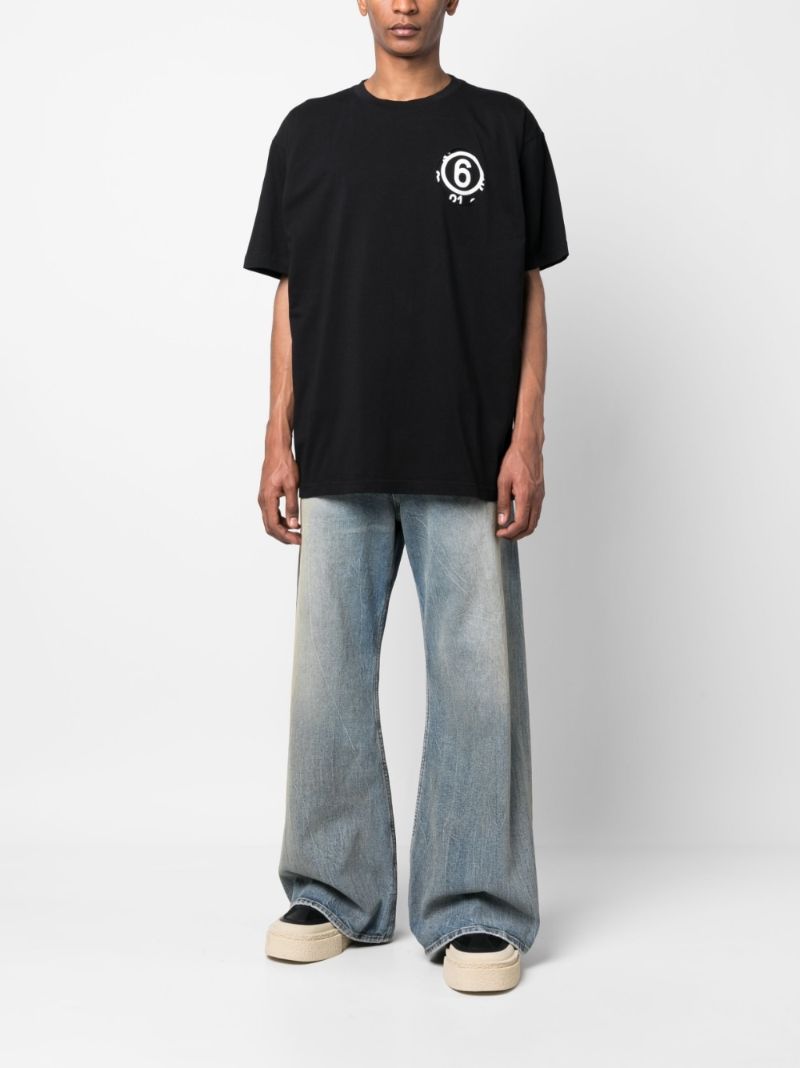 Black Numbers Logo Cotton T-shirt