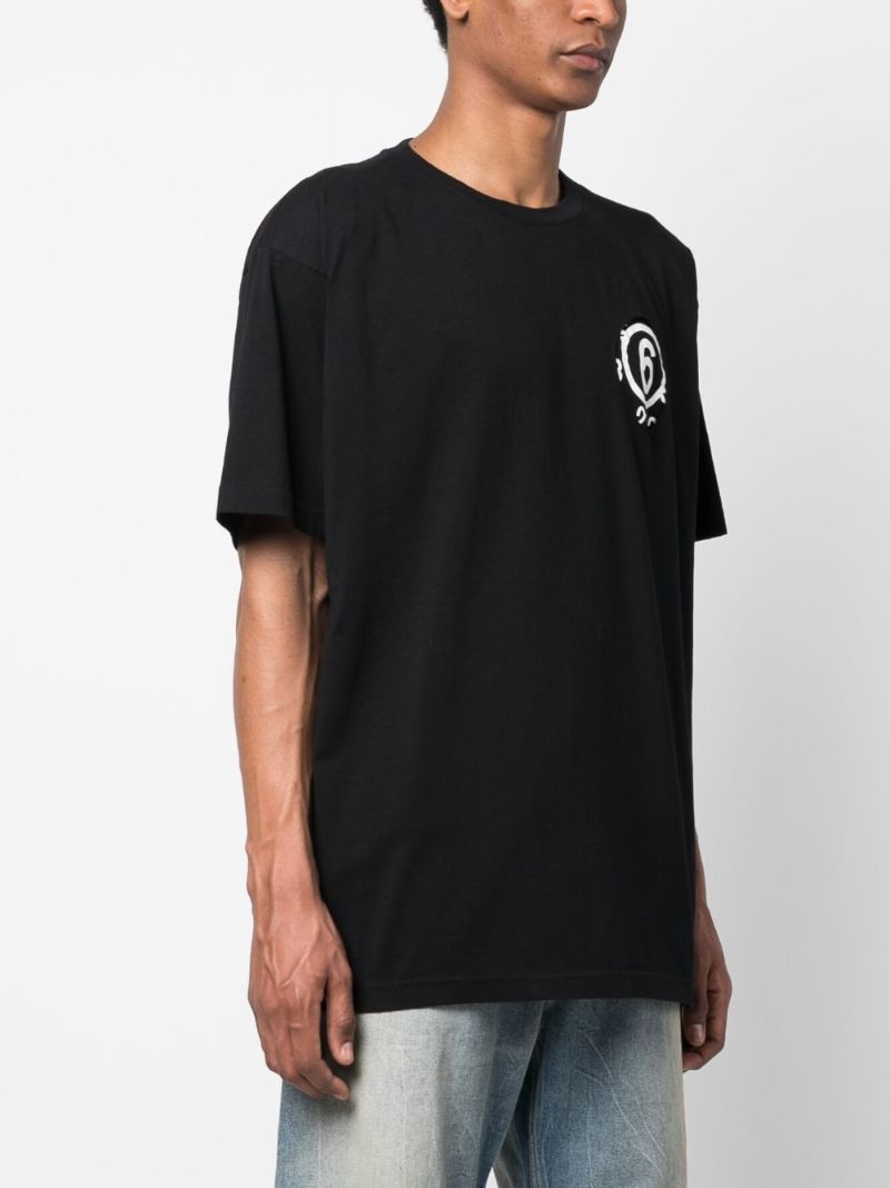Black Numbers Logo Cotton T-shirt