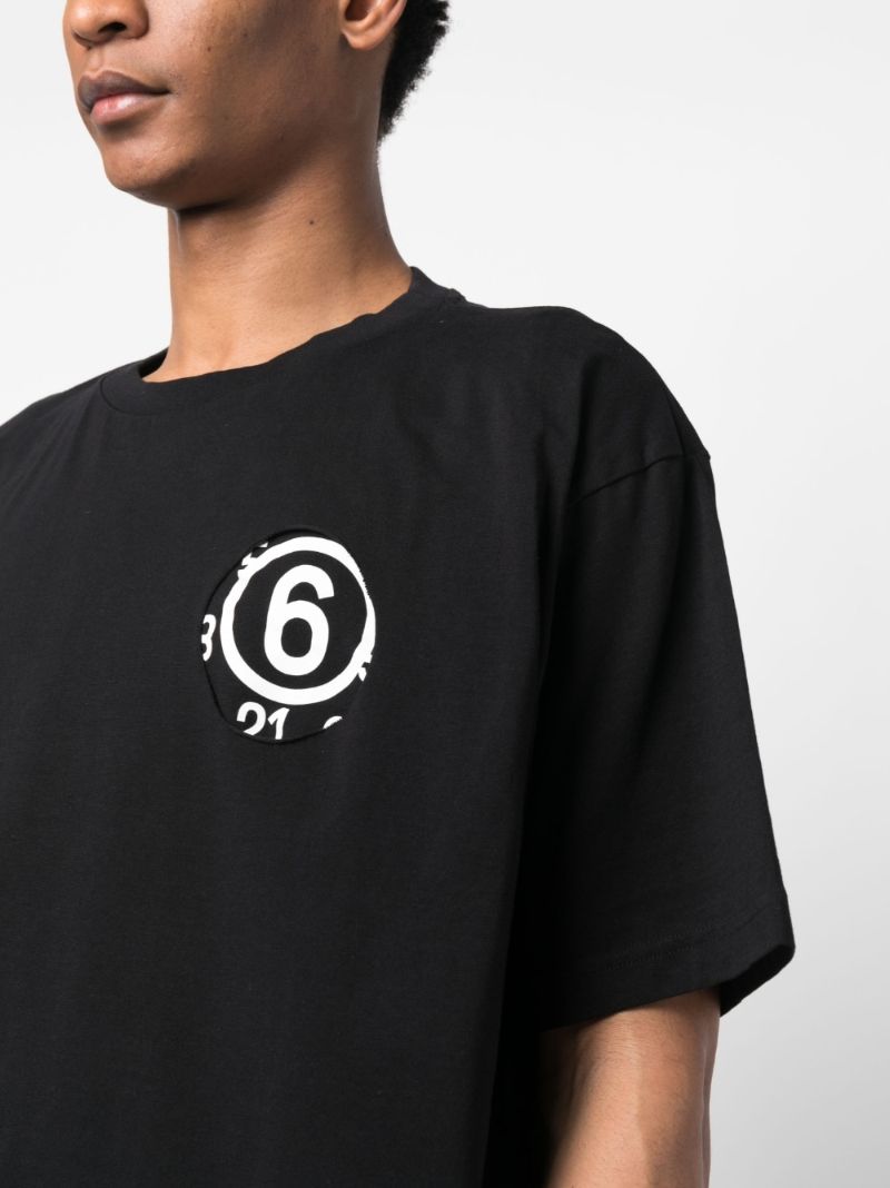 Black Numbers Logo Cotton T-shirt