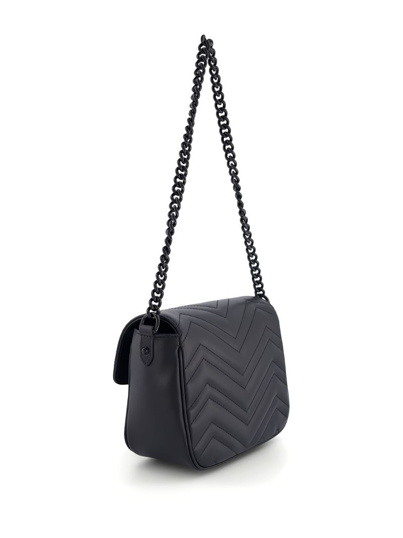 Black Gg Marmont Leather Shoulder Bag