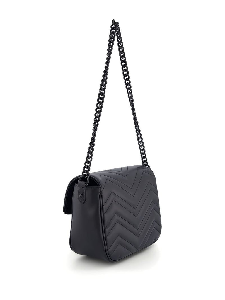 Black Gg Marmont Leather Shoulder Bag