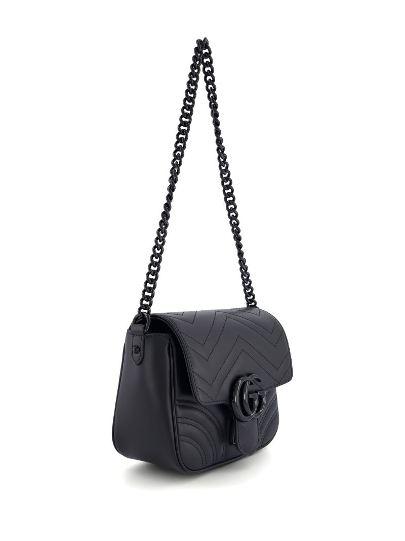 Black Gg Marmont Leather Shoulder Bag
