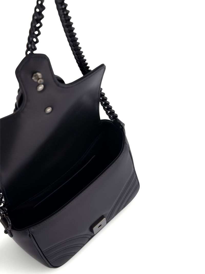 Black Gg Marmont Leather Shoulder Bag