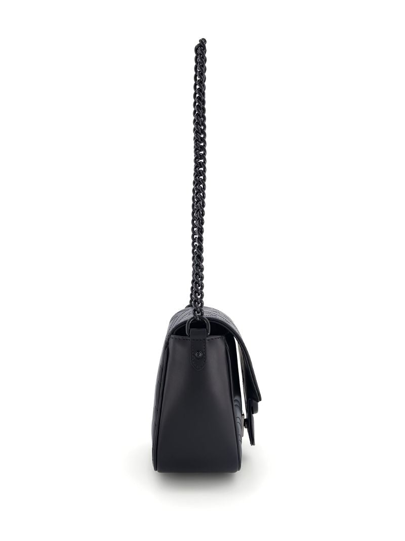 Black Gg Marmont Leather Shoulder Bag