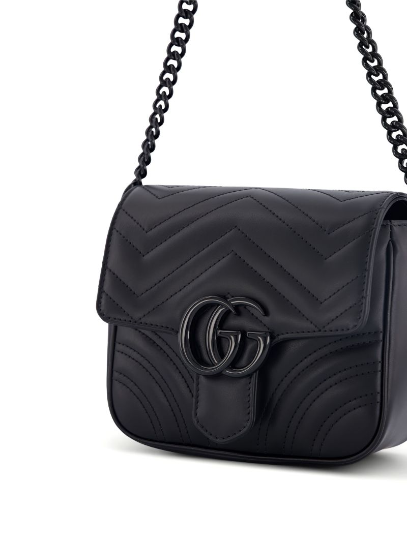 Black Gg Marmont Leather Shoulder Bag