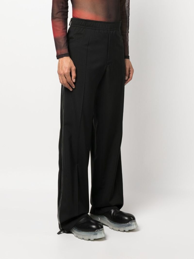 Black Wool Zip Detail Trousers