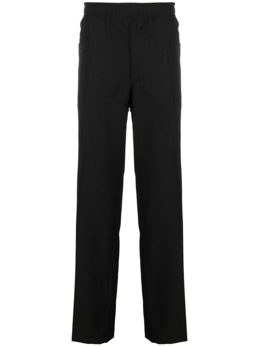 Black Wool Zip Detail Trousers