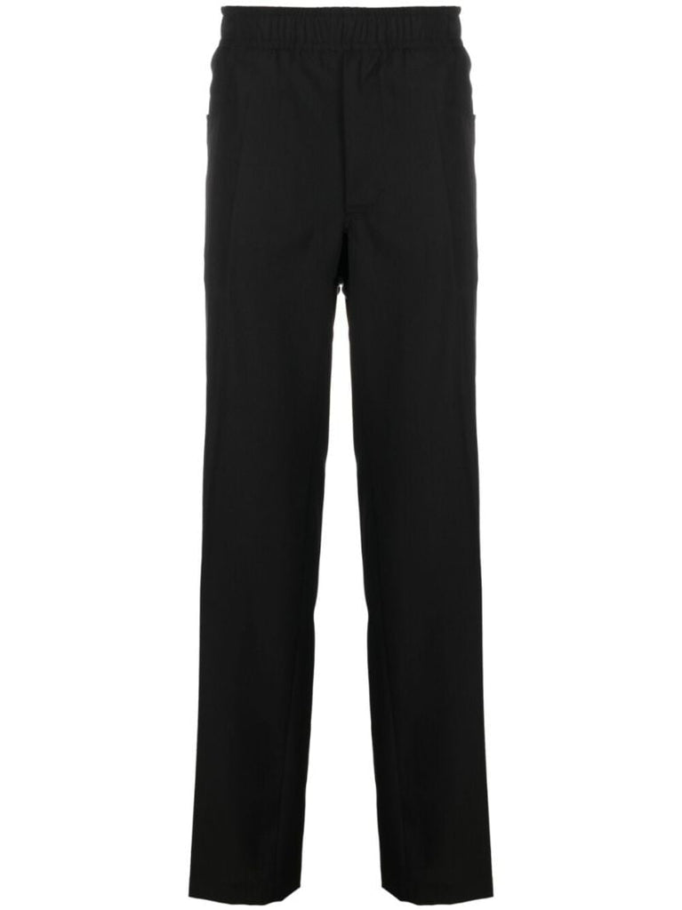 Black Wool Zip Detail Trousers