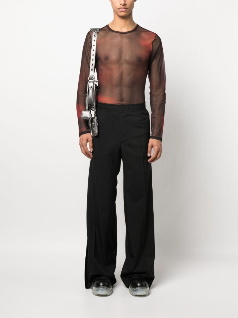 Black Wool Zip Detail Trousers