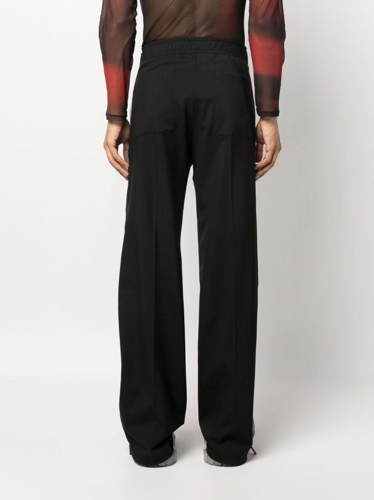 Black Wool Zip Detail Trousers