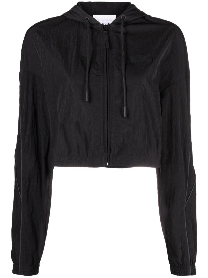 Black Hooded Cropped Jacket